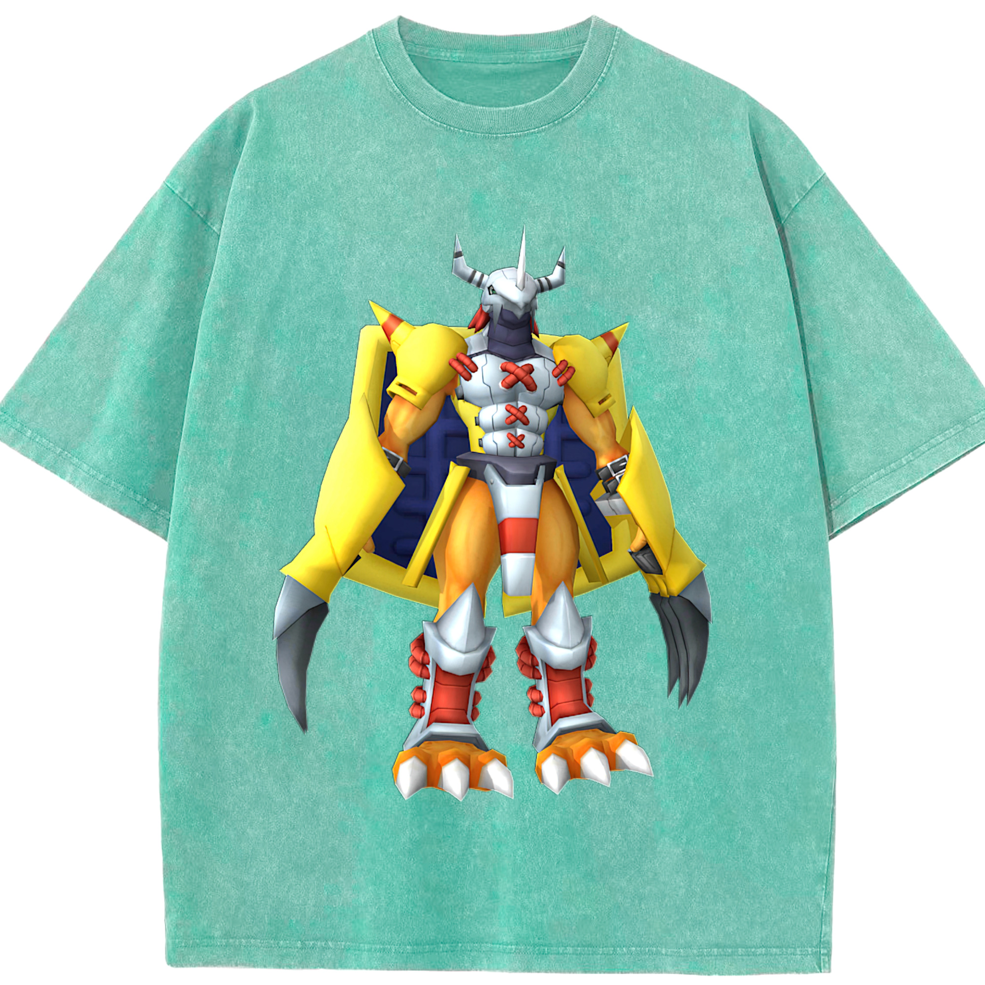 （画像用） Digimon デジタルモンスター/デジモン 綿100% ヴィンテージ風 半袖Tシャツ（フロントプリント）